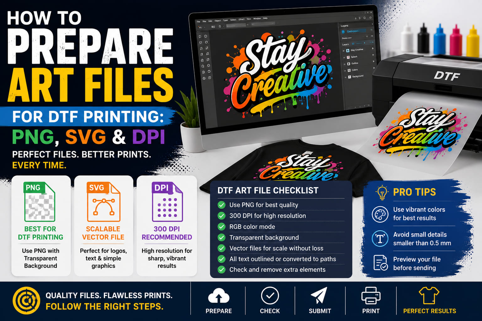 How to Prepare Art Files for DTF Printing: PNG, SVG & DPI
