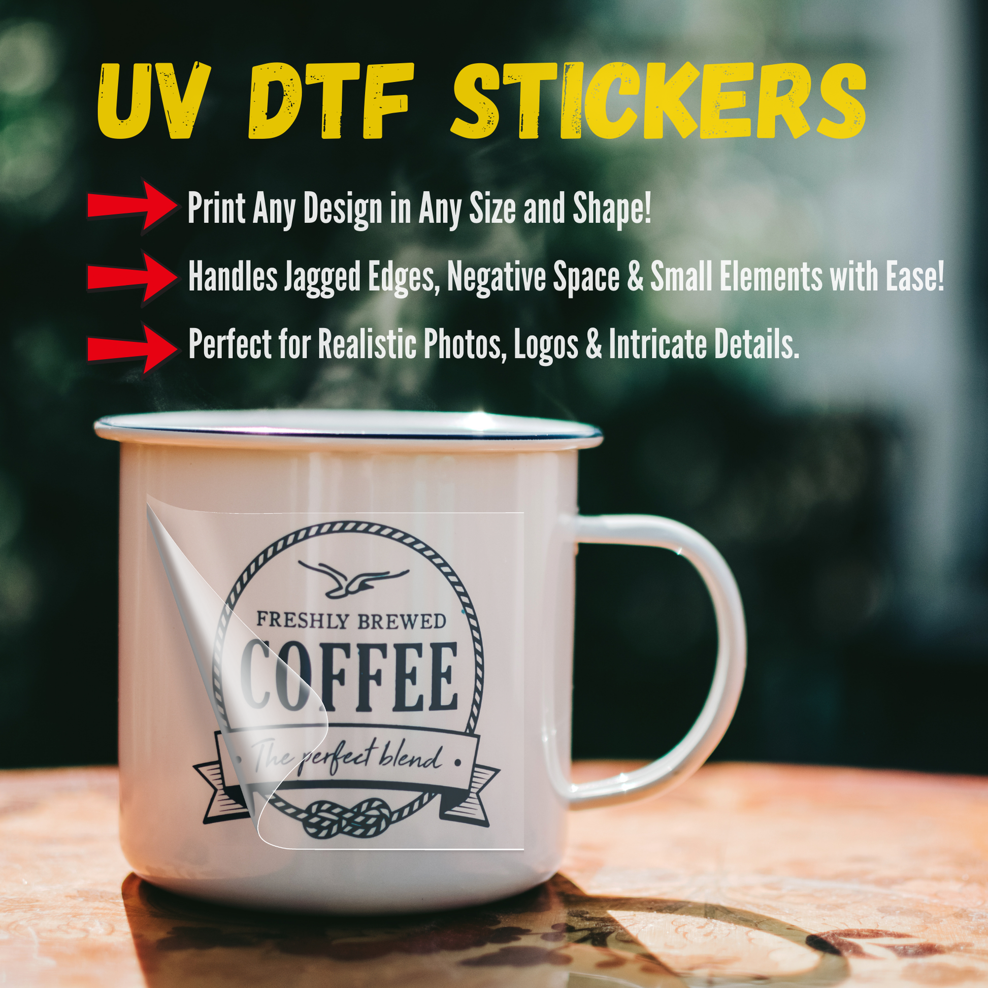 UV DTF Transfer by size & Quantity Wrapped